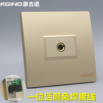 Champagne gold 86 type one microphone socket gold 6 35 microphone microphone no welding wire multimedia panel