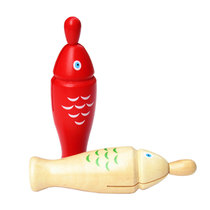 Orff wooden fish Orff percussion instrument wooden fish red professional kindergarten music teaching aids fish Clapper