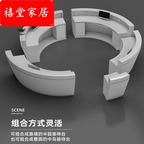 Round front desk arc beauty salon cashier arc barber shop custom semicircle bar atmospheric hall connection
