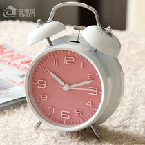  Super loud sound Cute metal small alarm clock Creative mute night light Childrens digital student bedside clock Simple