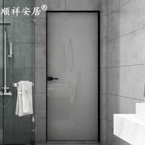 Shanghai Shunxiang Anju moving door minimalist narrow side black frame titanium alloy kitchen bathroom Changhong glass swing door