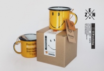 ZENWORKSHOP happy smiley cup American vintage enamel enamel smiling face Cup Coffee Cup Cup Cup Tea Cup