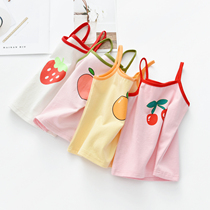 Childrens vest summer 2021 new girl baby cotton base shirt little girl western style thin section wear suspenders