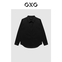 GXG mens clothing (Life series) 21 years autumn mall same mens casual black lapel shirt