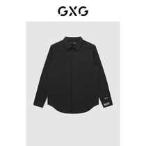 GXG Men's Shopping Mall Same Black Embroidered Shirt 22 Spring New Dress Series