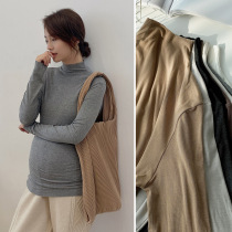 Pregnant women autumn coat Spring and Autumn New Fashion round neck long sleeve autumn and winter round neck slim fit inside base shirt solid color
