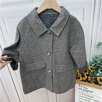 Spring 100% wool double-sided Neboy boy girls thousands of birdie gagger capsized coat 323 loos