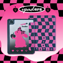 New IPAD Protective case original rabbit Apple tablet 2021ipadpro three fold pen slot transparent set