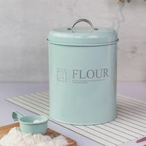 Pink Nordic windy baking round flour barrel 5 catty fit 2 5kg with sealing ring moisture-proof and anti-rust sunscreen feeding spoon