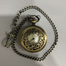 Antique miscellaneous crafts antique brass hollow carved double flap mechanical pocket watch retro pocket watch ornaments Y