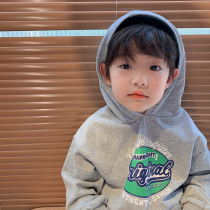Childrens spring and autumn clothes hooded clothes boys baby Foreign hoodie 2021 new small children casual Tide brand coat