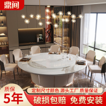 Hotel Dining Table Electric Big Round Table Light Lavish Minima Modern Restaurant Clubhouse Hotpot Table INDUCTION COOKERS TABLE AND CHAIRS COMBINATION