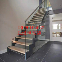 Wuhan factory direct stair pre-buried card slot glass armrest integral glass stainless steel handrail all glass simple