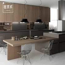  Chengdu Ju art overall cabinet customization Modern simple Italian kitchen cabinet open island decoration design