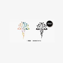 She painted watercolor lotus flower tattoo stickers original simple lotus plant waterproof female durable pattern stickers