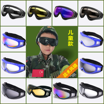Childrens tactical protective glasses CS protective goggles anti-collision colorful transparent goggles outdoor sports mountaineering riding