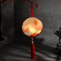 Round lantern children childrens Tanabata Mid-Autumn Festival portable pole Moon rabbit Chinese wind retro style palace lantern Lantern