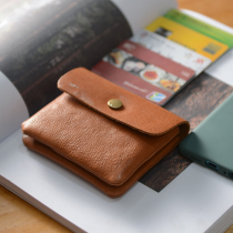Female Type Zero Wallet Short REAL COW LEATHER MINI CUTE LITTLE SQUARE BAG CARD BAG MALE STYLE HAND HELD KOREAN VERSION STUDENT COIN BAG