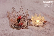 Glass City European transparent crystal Glass crown Candlestick jewelry earring storage box nail wash cup