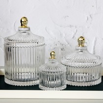 Glass City Minimalist Gold Plated Crystal Lead Free Glass Home Décor Storage Jar Ornament Jewelry Box