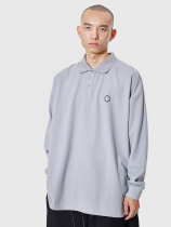 CELL AGING *(CAG) daily commute four seasons conventional loose casual base long sleeve print POLO