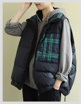 2021 new vest vest down jacket womens short Korean loose all-match literary stand-up collar small white duck down