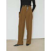 MRS Studios early autumn with B into Japan imported triacetic acid high waist slim and casual trousers