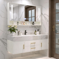 Modern simple smart bathroom cabinet combination Marble vanity set Bathroom hand washbasin basin basin pool
