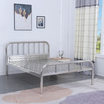 Stainless steel bed 1 8 m double single modern wrought iron master bedroom rental house dormitory custom high and low pregnant woman bed new