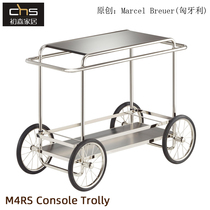 M4RS Console Trolly Dining car Antique style stainless steel tube double-layer two-layer trolley Simple trolley