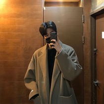 Cangshi Yizhen autumn and winter long woolen coat men Korean version of knee trench coat handsome coat men British style ins