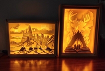 (original) Harry Potter Perimeter HP Hogwarts Magic Castle Paper Sculpture Light Gifts for the Night Lights