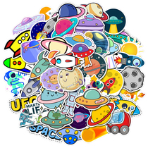 50 pieces into the planet rocket UFO astronaut cartoon graffiti stickers waterproof luggage notebook water cup stickers