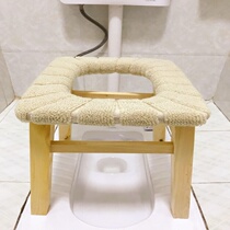 Chair toilet solid wood wood toilet squatting firm simple thickened shelf