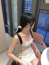 (Small Q home) 2021 summer new Korean version lace suspender dress dress female date birthday short dress