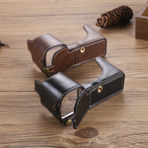 Sony Micro single A7Ca74 A7R2A7m3 protective leather case a9 base half set A6400 6100a65 camera bag