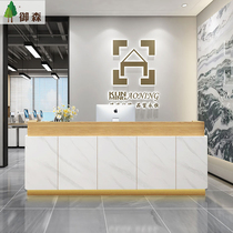 Modern light luxury cashier Imitation marble front desk Simple bar Commercial company reception desk Beauty salon counter