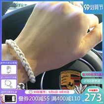 Couple bracelet men tide Turkey 999 sterling silver woven hand rope female niche design girls bracelet