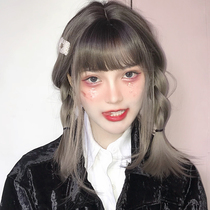 lisa wig female air bangs inner buckle long straight hair pear flower roll fashion natural realistic dyed black medium long hair tail roll