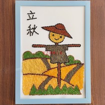Grain grains bean seeds diy stickers parent-child activities kindergarten handmade material package 24 solar terms