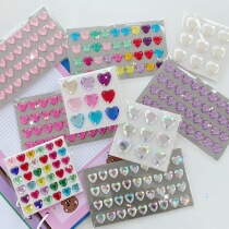 Cute Colorful Loving Beauty Girl Diamond Laser Colorful colorful Crystal mobile phone Decorative Makeup Girl Sticker