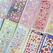 Han Prints Castles Rabbit Laser Bronzing Card Stickers Cute Teenage Girl Hands Tent Small Card DIY Decorative Material Stickler