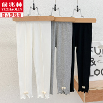Girls beat bottom pants for spring and autumn wearing 2022 new 100 hitch baby Summer thin section white children foreign air children pants