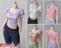 1 6 soldier model accessories 12 inch movable doll tbl ph plastic female plain body bubble sleeve pleated top