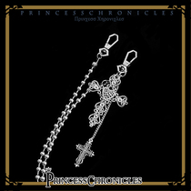 (PC original design) retro dark Gothic lolita cross metal waist chain accessories pants chain