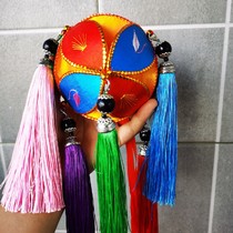 Guangxi Zhuang Jing Xian exquisite section 7 color diameter 10 cm embroidered ball pure handicraft old state ancient town of origin