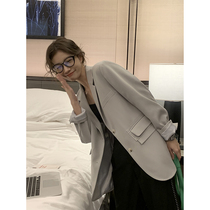 EKoOL Custom Profile-Shaped Loose Casual Suit Jacket Woman Spring Fall Han Edition 100 Hitch Lean Senior Feel West Suit