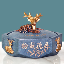 Ashtray personality creative trend large ashtray with cover anti-fly ash household living room coffee table European resin ornaments