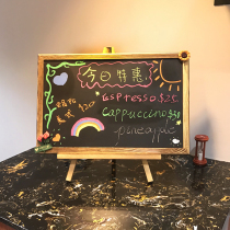 Retro baked wooden frame bracket type bar small blackboard desktop vertical advertising board home decoration message board