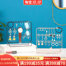 Simple wrought iron ear ring frame creative jewelry display rack home desktop jewelry storage rack necklace earrings jewelry frame